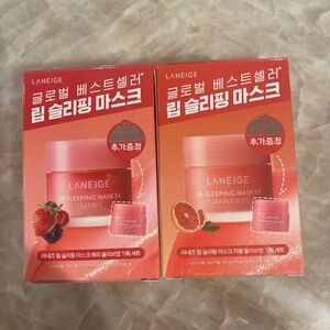 Laneige Lip Mask x 2  Grapefruit and Berry 20g + 3g/ set * Korea *